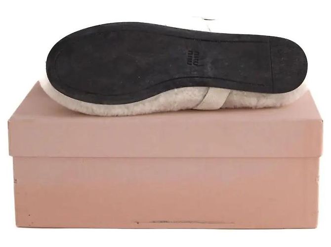 Miu Miu Bailarinas de piel blanca Blanco - vista 6