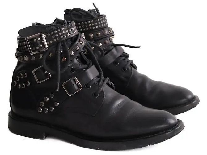 Yves Saint Laurent Botas pretas com fivela Preto - vista 3