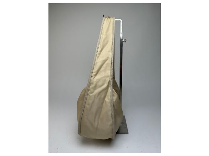 Vintage Prada Schultertasche Tessuto Lino Beige - Ansicht 10