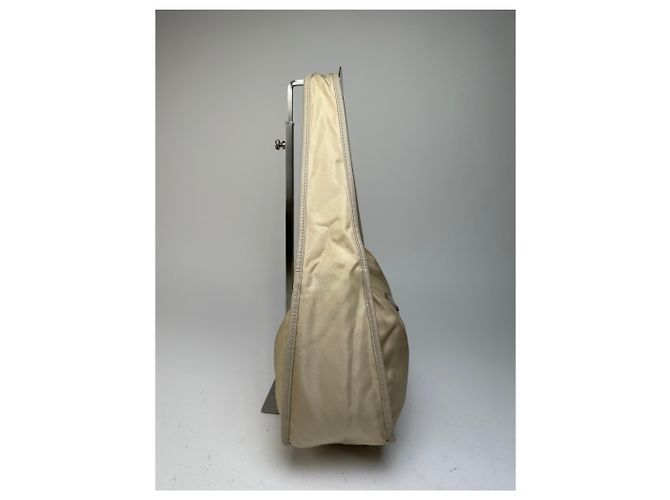 Vintage Prada Schultertasche Tessuto Lino Beige - Ansicht 12