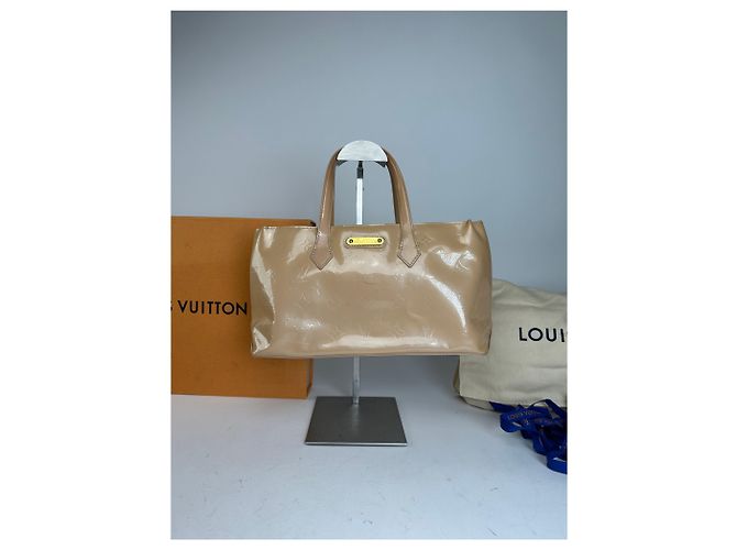 Vintage Louis Vuitton Monogram Vernis Handtasche Beige - Ansicht 11