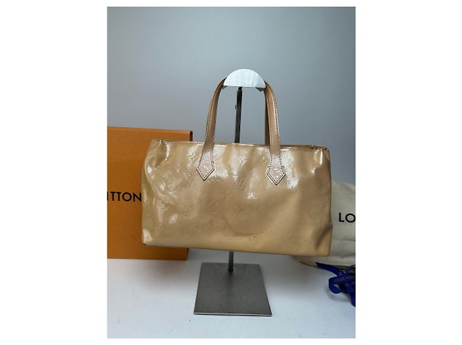Vintage Louis Vuitton Monogram Vernis Handtasche Beige - Ansicht 12