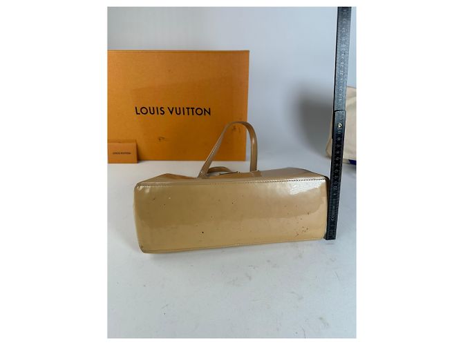 Vintage Louis Vuitton Monogram Vernis Handtasche Beige - Ansicht 9