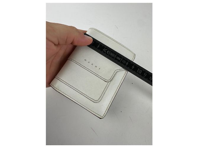 Vintage Marni Compact Wallet Saffiano Leather White - view 10