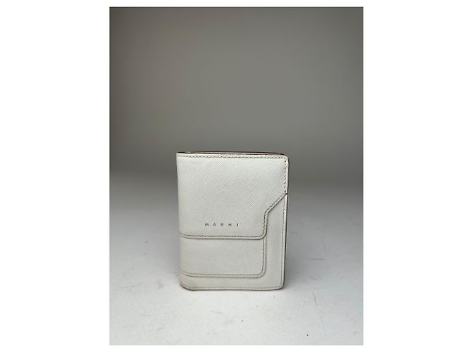 Vintage Marni Compact Wallet Saffiano Leather White - view 8