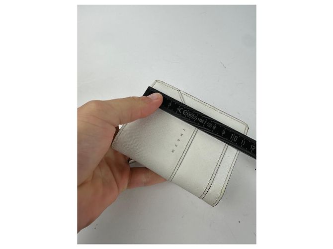Vintage Marni Compact Wallet Saffiano Leather White - view 9