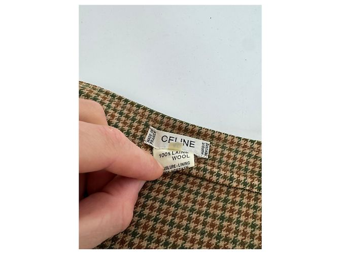 Céline Vintage Celine Wende-Wollrock olivgrün S - Ansicht 10