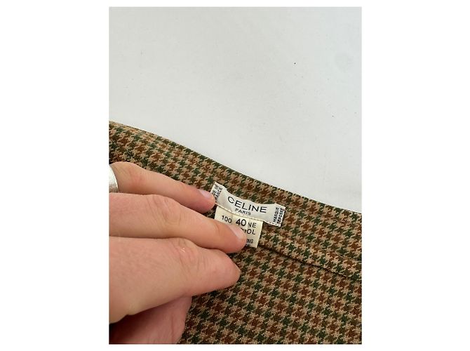 Céline Vintage Celine Wende-Wollrock olivgrün S - Ansicht 11