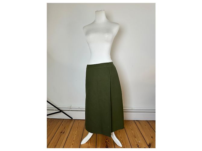 Céline Vintage Celine Wende-Wollrock olivgrün S - Ansicht 12