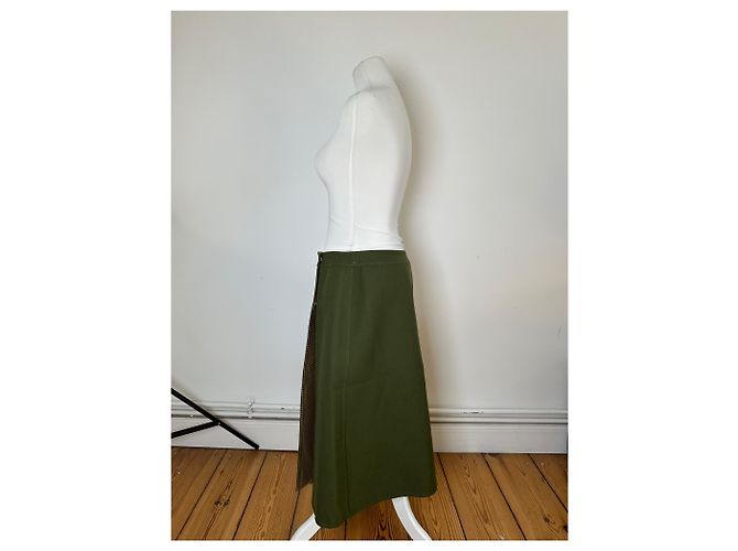 Céline Vintage Celine Wende-Wollrock olivgrün S - Ansicht 2