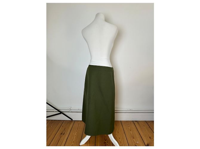 Céline Vintage Celine Wende-Wollrock olivgrün S - Ansicht 3