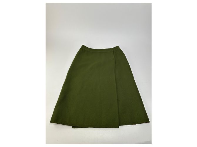Céline Vintage Celine Wende-Wollrock olivgrün S - Ansicht 4