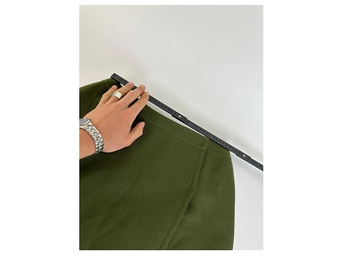 Céline Vintage Celine Wende-Wollrock olivgrün S - Ansicht 6