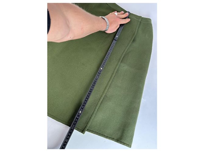 Céline Vintage Celine Wende-Wollrock olivgrün S - Ansicht 7