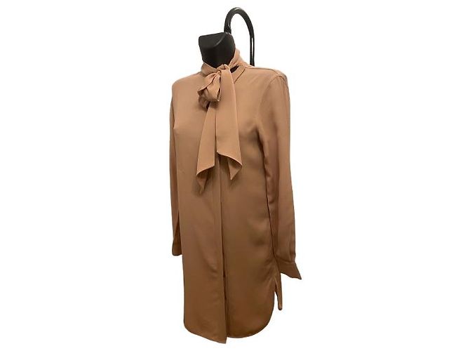 Céline Abito in seta sabbia Celine con lavallière - vista 2