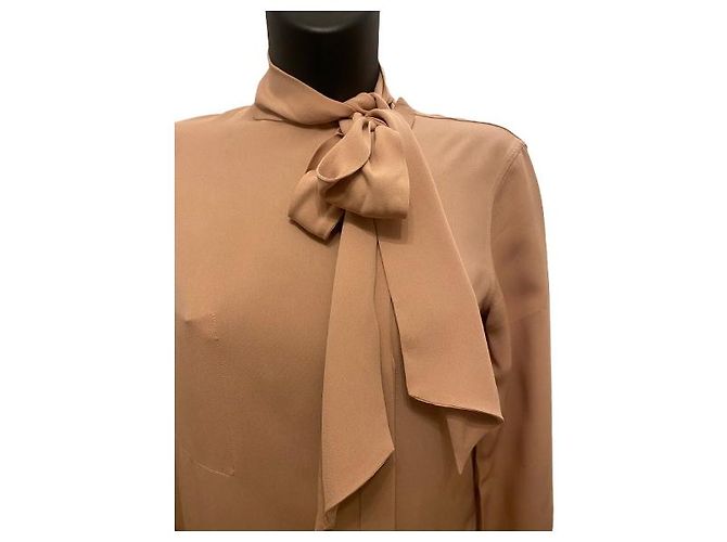 Céline Abito in seta sabbia Celine con lavallière - vista 3