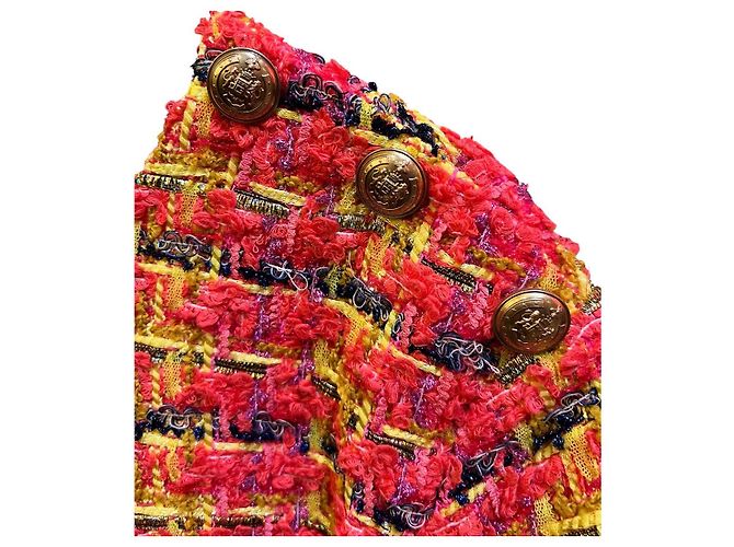 Abito in tweed multicolore Gucci con bottoni dorati - vista 3