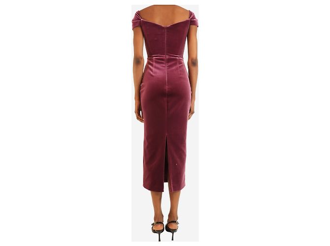 Autre Marque Purple velvet midi dress - size UK 6 - view 2
