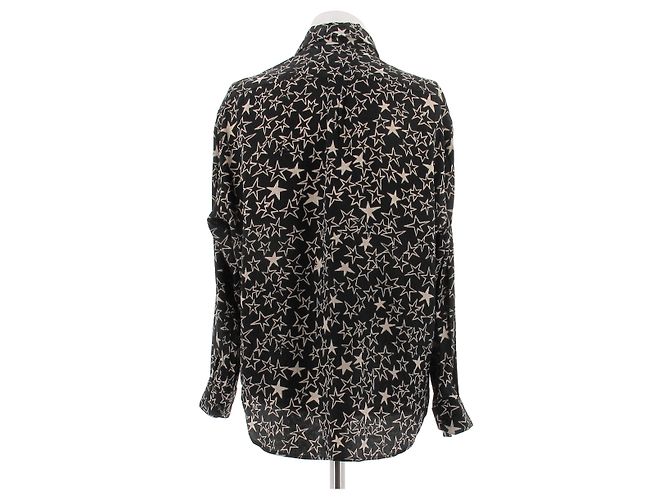 Saint Laurent Camicia con piccole stelle Nero - vista 2
