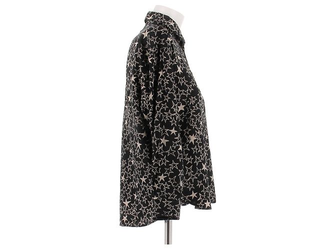 Saint Laurent Camicia con piccole stelle Nero - vista 3