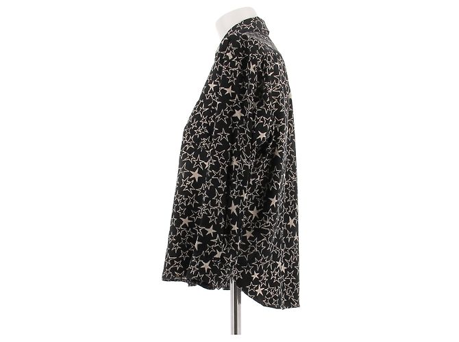 Saint Laurent Camicia con piccole stelle Nero - vista 4
