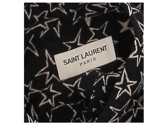 Saint Laurent Camicia con piccole stelle Nero - vista 5