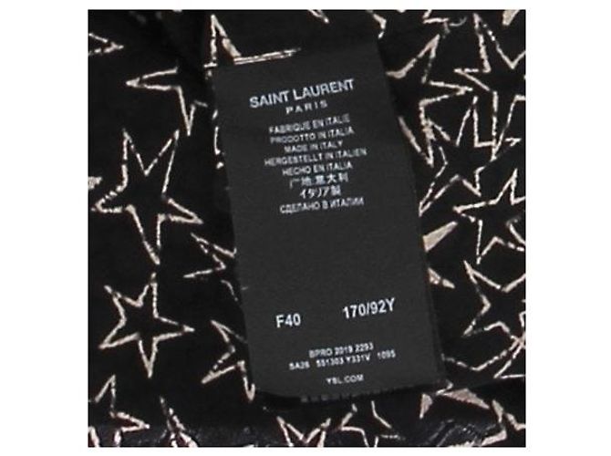 Saint Laurent Camicia con piccole stelle Nero - vista 7