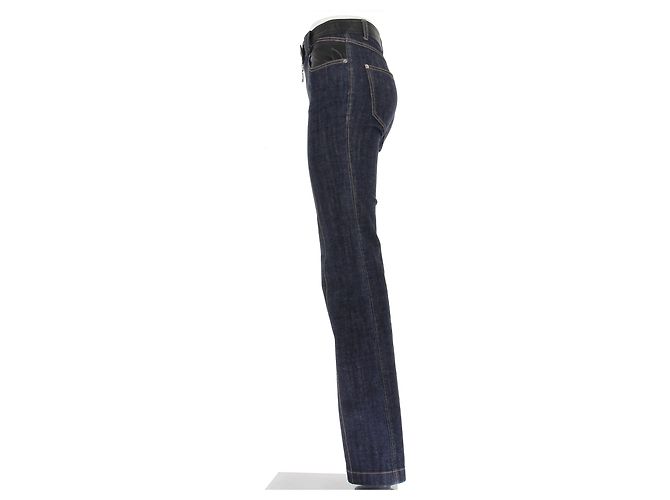 Louis Vuitton Jeans azules con cinturón de cuero - vista 4