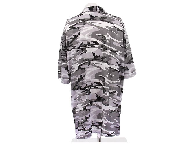 Balenciaga Camicia grigia camouflage a maniche corte Grigio - vista 2