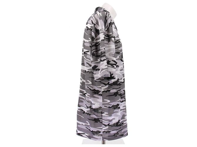 Balenciaga Camicia grigia camouflage a maniche corte Grigio - vista 3