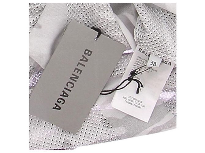 Balenciaga Camicia grigia camouflage a maniche corte Grigio - vista 6