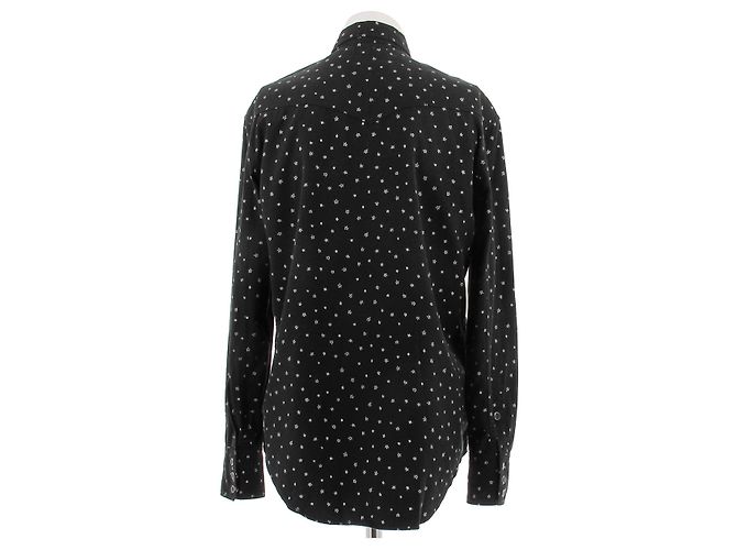 Camisa Saint Laurent de algodón negra con estrellas Negro - vista 2