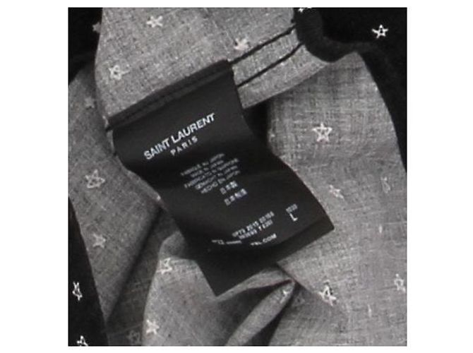 Camisa Saint Laurent de algodón negra con estrellas Negro - vista 6