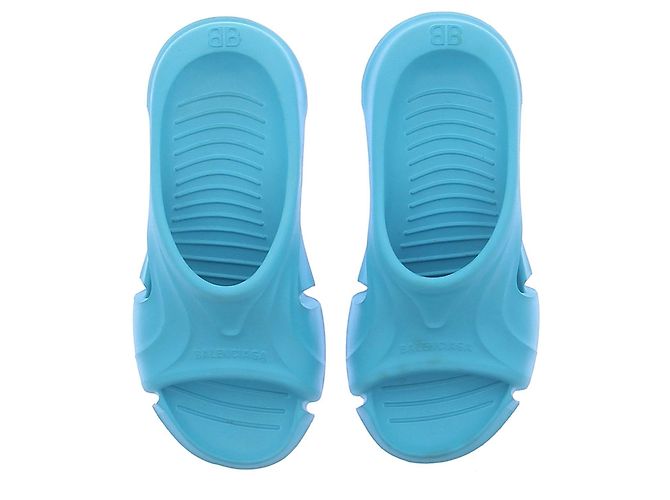 Balenciaga Mules de borracha turquesa - vista 6