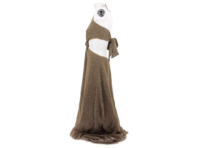 Autre Marque Abito con paillettes dorate OSEREE Beige - vista 4