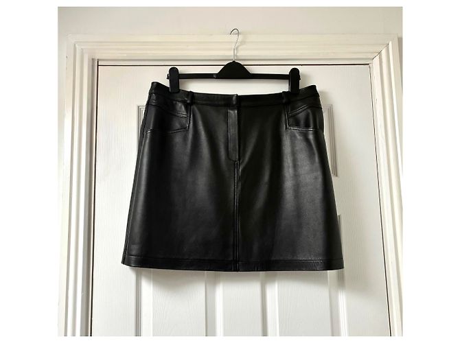 Minifalda de piel negra Baukjen Sacha Negro - vista 6