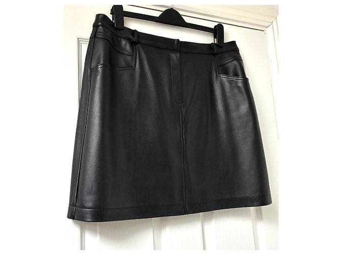 Minifalda de piel negra Baukjen Sacha Negro - vista 7