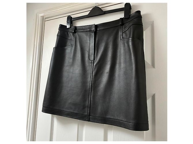 Minifalda de piel negra Baukjen Sacha Negro - vista 8