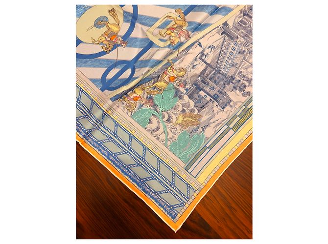 Hermès Ermete : quadrato a righe "Passate e serpentine" 90X90 cm Multicolore - vista 6
