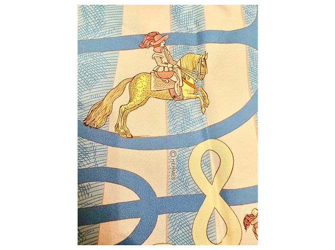 Hermès Ermete : quadrato a righe "Passate e serpentine" 90X90 cm Multicolore - vista 7