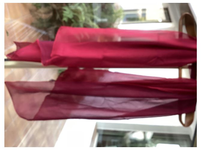 Stola Corinne Sarrut in chiffon di seta rossa e bordeaux Rosso - vista 3