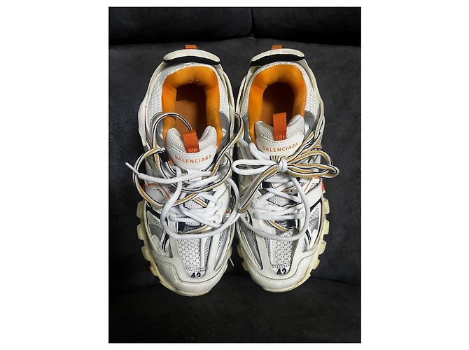 Sneakers Track Balenciaga Nero Bianco Arancione Grigio - vista 2