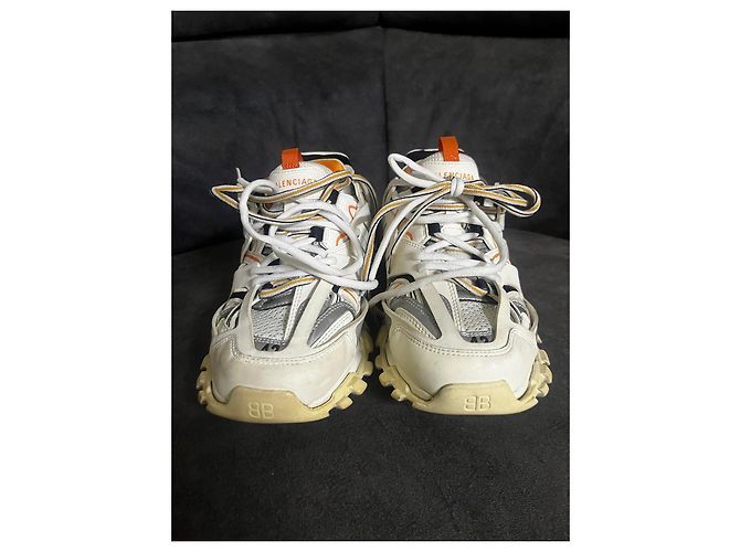 Sneakers Track Balenciaga Nero Bianco Arancione Grigio - vista 3