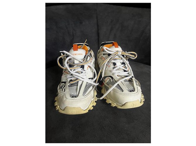 Sneakers Track Balenciaga Nero Bianco Arancione Grigio - vista 6