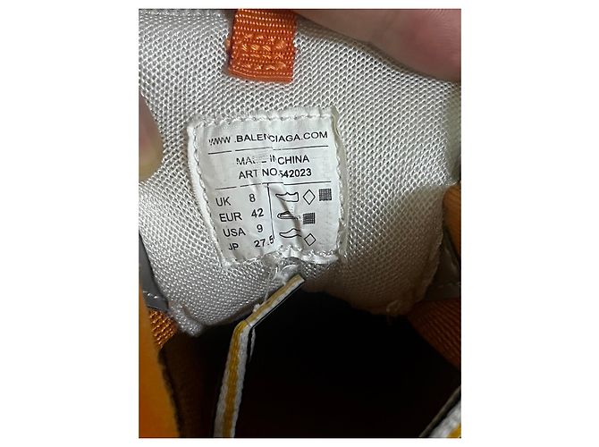 Sneakers Track Balenciaga Nero Bianco Arancione Grigio - vista 7
