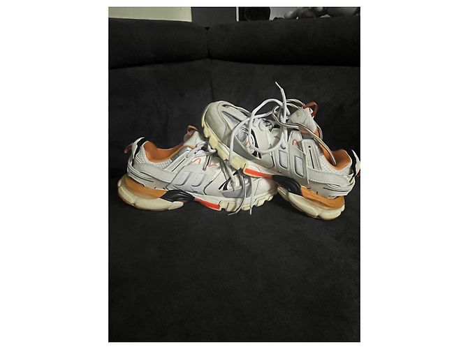 Sneakers Track Balenciaga Nero Bianco Arancione Grigio - vista 8