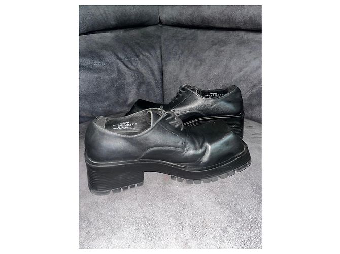 Scarpe Derby a piattaforma in pelle nera Balenciaga Trooper Nero - vista 2