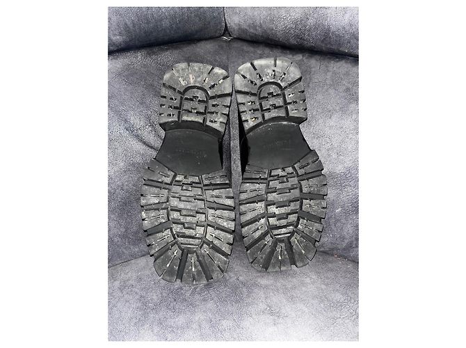 Scarpe Derby a piattaforma in pelle nera Balenciaga Trooper Nero - vista 5