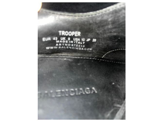 Scarpe Derby a piattaforma in pelle nera Balenciaga Trooper Nero - vista 7