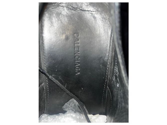 Scarpe Derby a piattaforma in pelle nera Balenciaga Trooper Nero - vista 8